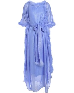 Baruni Feather-Trim Maxi Dress - Blue
