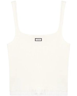 Entire studios Ribbed Logo-Patch Tank Top - White