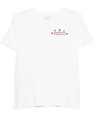 Mc2 Saint Barth Besticktes T-Shirt - Weiß