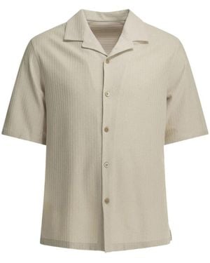 Brunello Cucinelli Short-Sleeved Striped Shirt - White