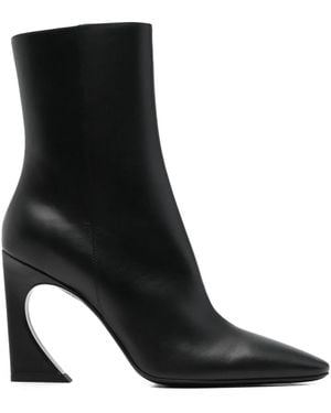 Fendi Arco Point-Toe Ankle Boots - Black