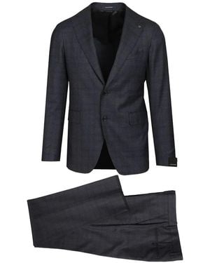 Tagliatore Vesuvio Prince Of Wales Check Suit - Blue