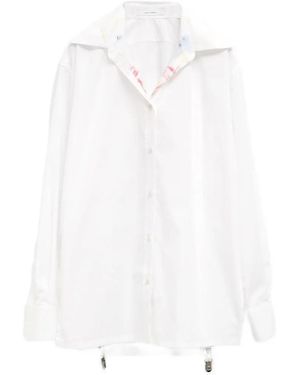 JULIE KEGELS Cara Suspender-Detail Shirt - White
