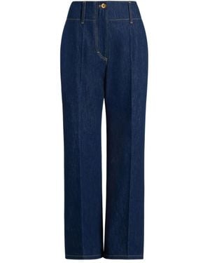 デニム・ジーパン PATOU WIDE-LEG INK BLUE JEANS IN DENIM Patou | Wide waistband trousers in cotton denim