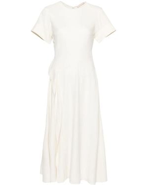 Ulla Johnson Ruffle-Detail Round-Neck Midi Dress - White