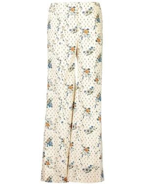 Borgo De Nor Pantalon À Fleurs - White