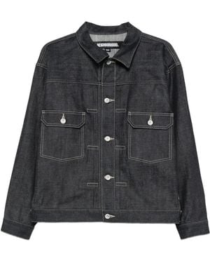 Neighborhood Button-Fastening Denim Jacket - Black