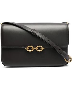 Saint Laurent Satteltasche Aus Leder - Schwarz