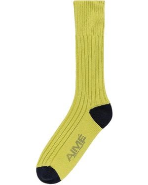 Aimé Leon Dore Ribbed Crew Socks - Yellow