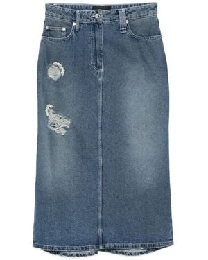 Simone Rocha Distressed-Effect Midi Skirt - Blue