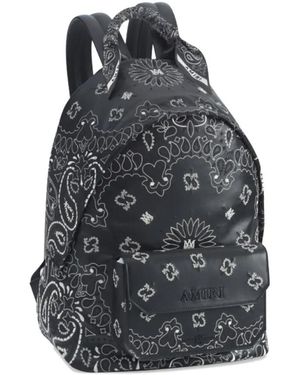 Amiri Bandana-Embroidered Backpack - Black