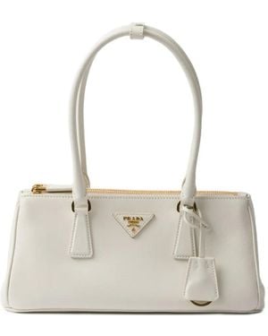 Prada Mittelgroße Galleria Handtasche - Weiß