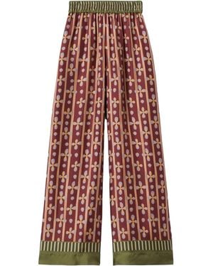 La DoubleJ Graphic-Print Palazzo Trousers - Red
