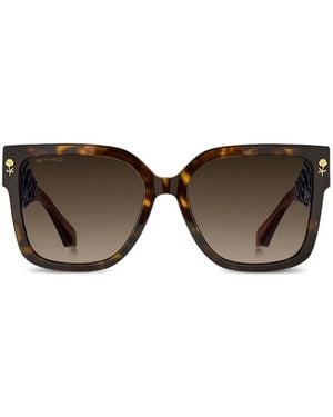 Etro Tortoiseshell-Effect Square-Frame Sunglasses - Brown