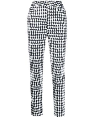 McQueen Houndstooth Print Jeans - Blue
