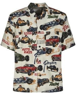 Sacai Camiseta con estampado de carreras - Gris