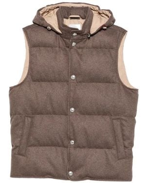Eleventy Suede Gilet - Brown