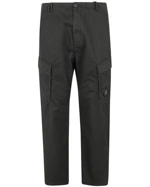 C.P. Company Lens-Detail Cotton Cargo Trousers - Black