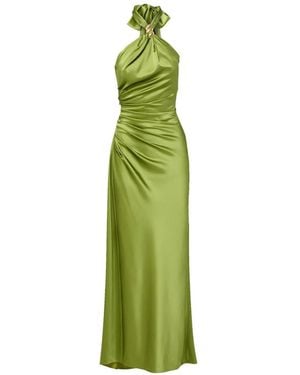 Veronica Beard Izaren Halterneck Twisted Maxi Dress - Green