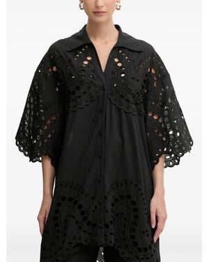 Charo Ruiz Tao Eyelet Blouse - Black