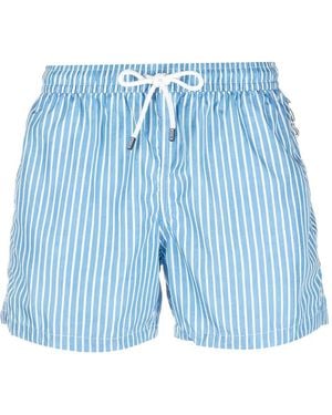 Fedeli Striped Swim Shorts - Blue