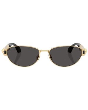 Versace Gafas De Sol Medusa Biggie Con Montura Oval - Metálico