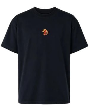 ALBERTO BRESCI Dragon-Embroidered T-Shirt - Blue