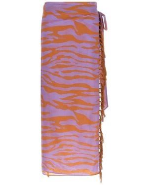 The Attico Il Primo Bagno Sarong Mit Animal-Print - Rot