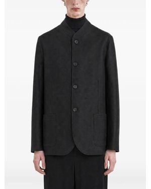 Harris Wharf London Nehru-Collar Virgin-Wool Jacket - Black
