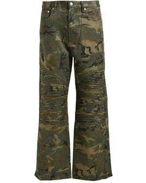 BREATH Coated Camouflage Pants - Green