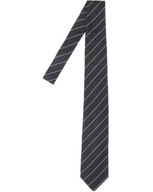 Lardini Krawatte Mit Diagonalen Streifen - Schwarz