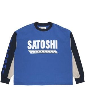 Satoshi Nakamoto Logo-Print Sweatshirt - Blue