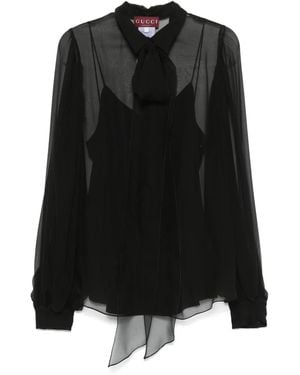 Gucci シフォンシャツ - ブラック