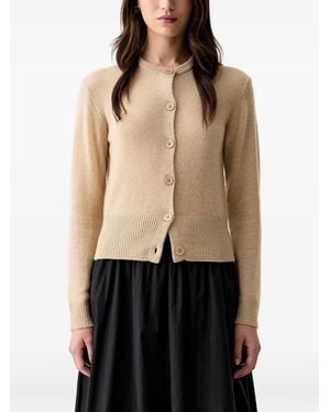 Joop! Buttoned Ribbed-Trim Cardigan - Natural