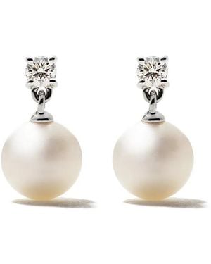 Tasaki Pendientes En Oro Blanco De 18Kt Con Perlas Akoya