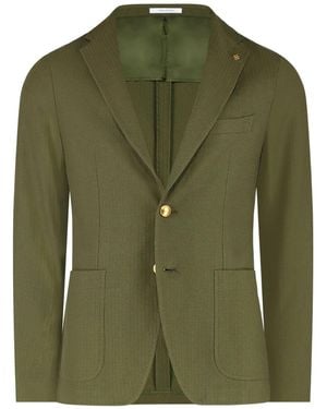 Tagliatore Single-Breasted Textured Blazer - Green