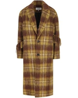 Loewe Geruite Jas Met Franje - Bruin