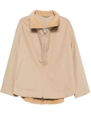 TOTEME Corduroy-Collar Zip-Up Jacket - Natural