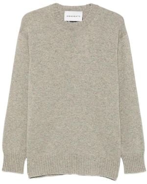 Amaranto Crew-Neck Ribbed-Trim Jumper - Natural