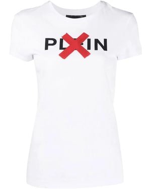 Philipp Plein Logo-Print Cotton T-Shirt - White