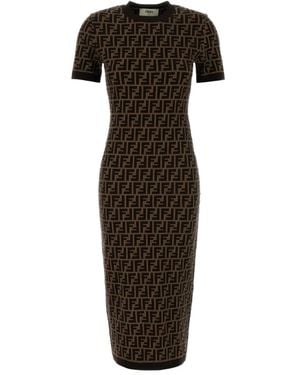 Fendi Ff Cotton Dress - Black