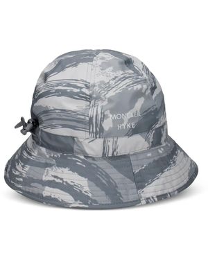 Moncler Hyke Camouflage-Print Bucket Hat - Blue