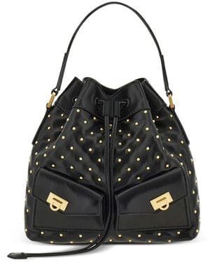 Ferragamo Multipocket Bucket Bag - Black