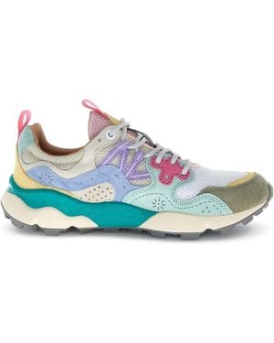 Flower Mountain Nubuck Leather Trainers - Blue