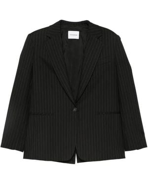 ANDAMANE Pinstripe-Pattern Blazer - Black