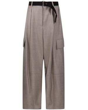 P.A.R.O.S.H. Belted Cargo Trousers - Grey