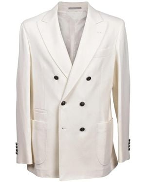 Brunello Cucinelli Double-Breasted Blazer - White