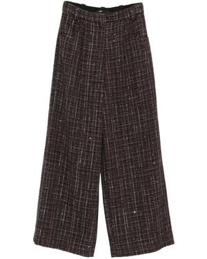 Maje Plaid Flared Trousers - グレー