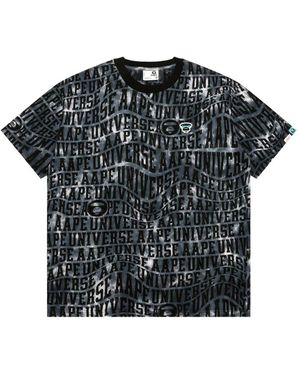 Aape By A Bathing Ape Patterned Crewneck T-Shirt - Black