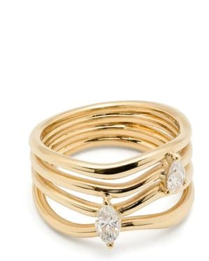 KIMAI Anillo Nova en oro amarillo de 18 ct con diamante - Metálico